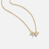 Lucie | Collier éclatant cristal feuille pendentif